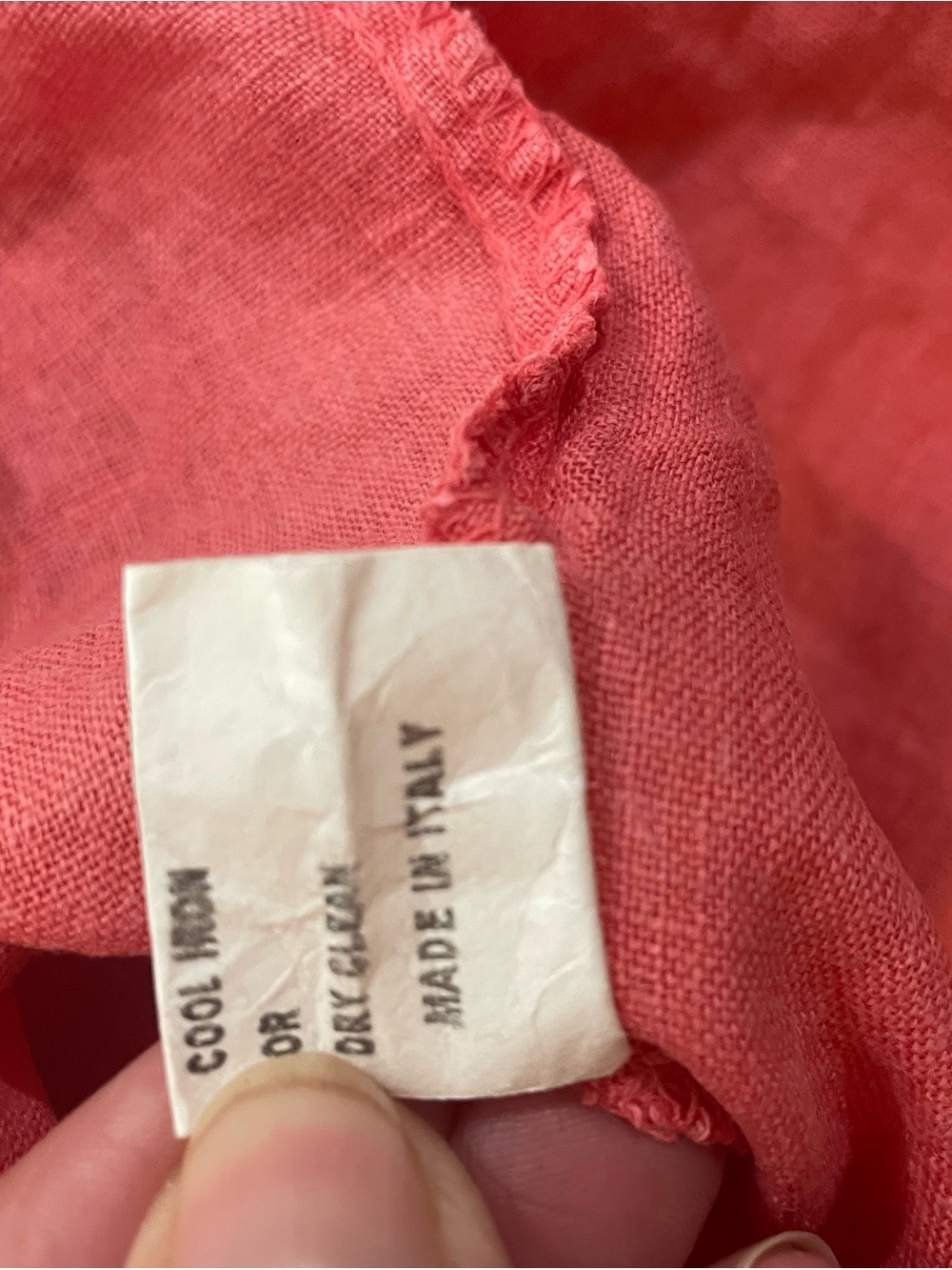 Italian Linen Lace V-Neck Coral Sleeveless Women's Tank Top - Picture 4 of 5